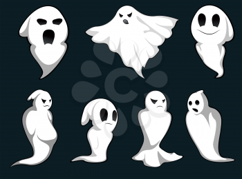 Royalty Free Clipart Image of a Set of Ghosts