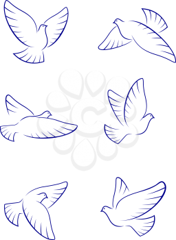 Royalty Free Clipart Image of White Doves