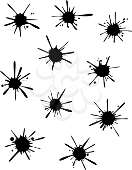 Royalty Free Clipart Image of Black Ink Blots