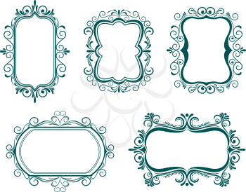 Royalty Free Clipart Image of a Set of Victorian Frames
