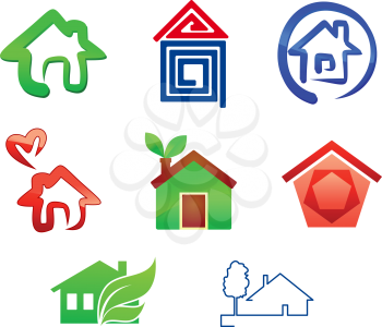 Royalty Free Clipart Image of Real Estate Symbols