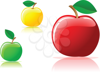 Royalty Free Clipart Image of Glossy Apples