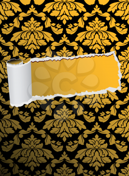 Royalty Free Clipart Image of Torn Wallpaper