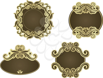 Royalty Free Clipart Image of a Set of Victorian Frames