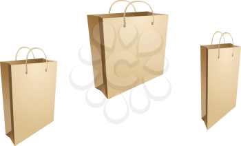 Royalty Free Clipart Image of Three Shopping Bags