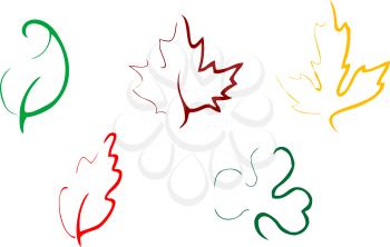 Royalty Free Clipart Image of a Set of Leaves