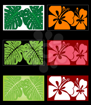 Royalty Free Clipart Image of Floral and Leaf Background