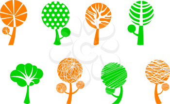 Royalty Free Clipart Image of a Set of Trees