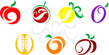 Royalty Free Clipart Image of a Set of Fruit and Vegetables