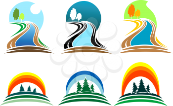 Royalty Free Clipart Image of Nature Icons