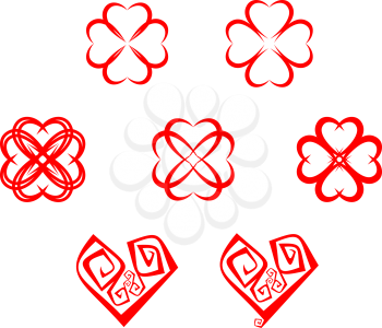 Royalty Free Clipart Image of Abstract Hearts