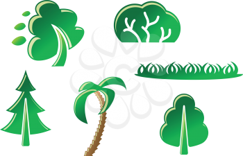 Royalty Free Clipart Image of a Set of Trees
