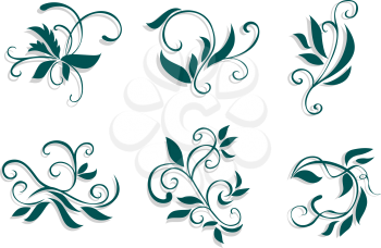 Royalty Free Clipart Image of a Set of Victorian Flourishes