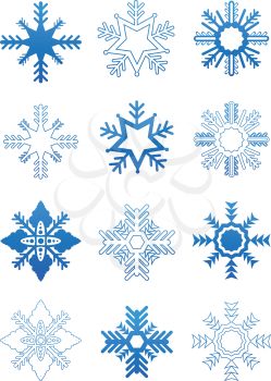 Royalty Free Clipart Image of a Set of Snowflakes