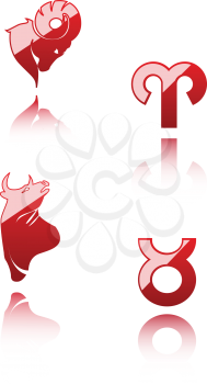 Royalty Free Clipart Image of Horoscope Symbols