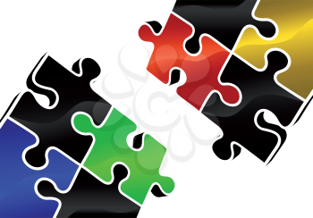 Royalty Free Clipart Image of Jigsaw Pieces