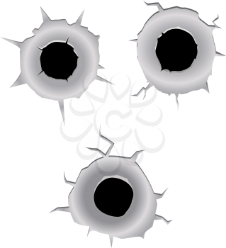 Royalty Free Clipart Image of a Bullet Holes