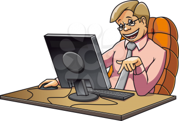 Young manager in office working on computer