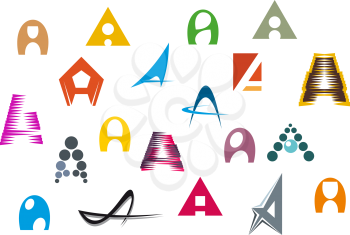 Set of alphabet symbols and elements of A letter