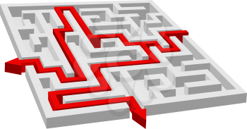 Labyrinth - maze puzzle for solution or success concept