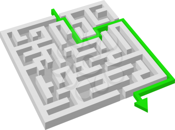 Labyrinth - maze puzzle object for solution or success concept
