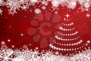 Winter Christmas or new year background with snowflakes for holiday design