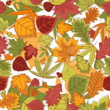 Autumn leaves seamless background for seasonal design