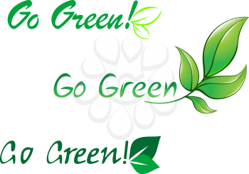 Set of go green symbols for ecology design