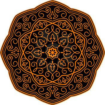 Circle ornament in medieval style for decorate plates or another background