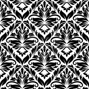 White and black seamless pattern for background or textile design