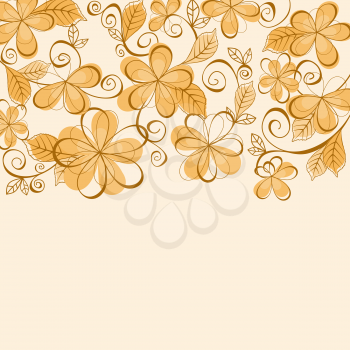 Orang eand brown flowers for design as a background