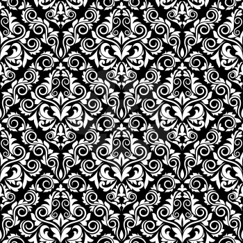 Floral damask seamless pattern for textile and background design