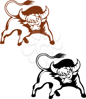 Wild buffalo for mascot and emblem design isolated on white background