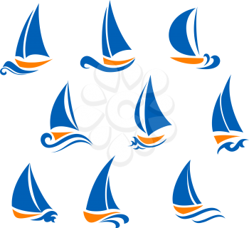 Yachting and regatta symbols for yacht sports design