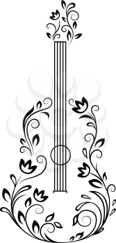 Guitar with floral details for entertainment design
