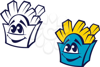 Fast food potato snack in cartoon style for refreshment concept