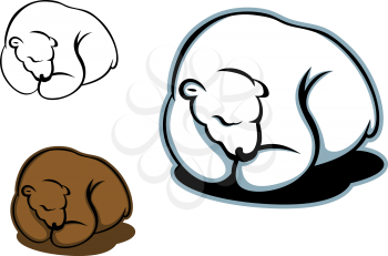 Sleeping bear in cartoon style for any design