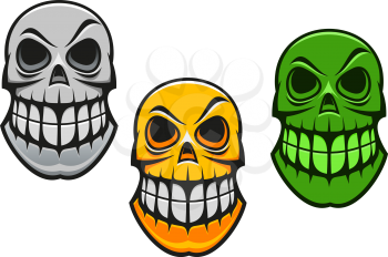 Monster skull in cartoon style for halloween design