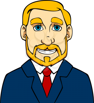 Businessman with beard in cartoon style for business concept design