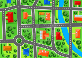 Map of suburb town for real estate concept design