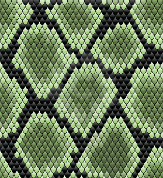 Green seamless snake skin pattern for background design