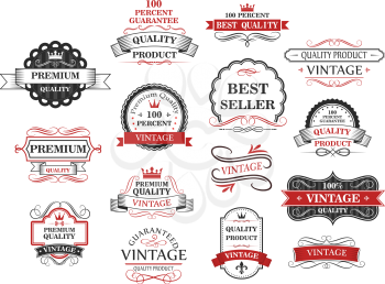 Premium and quality banners set in retro style