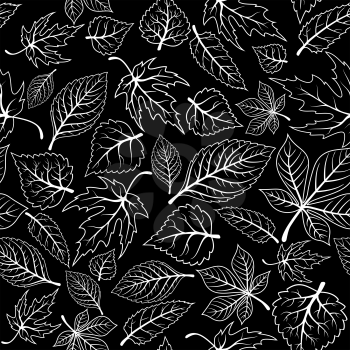 Seamless pattern with tree leaves for background or wallpaper design