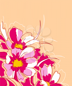 Floral composition with red, pink and white flowers