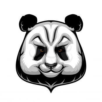 Panda bear vector mascot of wild animal head with black patches around eyes and over ears. Giant panda, Chinese herbivorous mammal isolated icon of Asian wildlife and zoo themes
