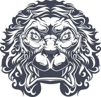 Danger heraldic lion for tattoo or mascot design
