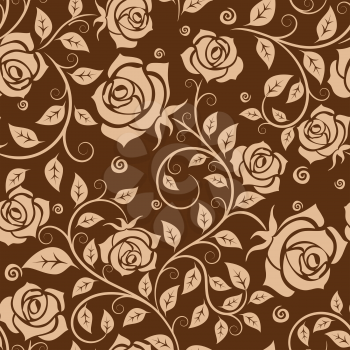 Royalty Free Clipart Image of a Seamless Rose Pattern