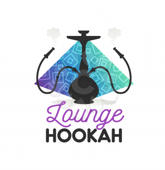 Hookah lounge icon, shisha bar and restaurant vector symbol. Egyptian or Arabian lounge bar icon for hookah or shisha smoking, premium leisure and entertainment night club