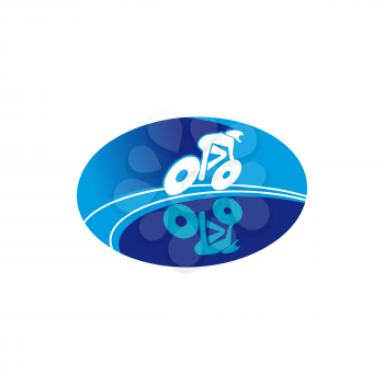 Sportsman on mountain bike isolated icon. Vector cyclist on bicycle, extreme sport racing