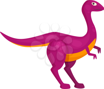 T-rex dinosaur isolated cartoon prehistoric reptile. Vector purple dino animal, tyrannosaurus baby